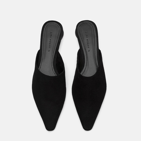 Zara Shoes - Zara Black Leather Mules